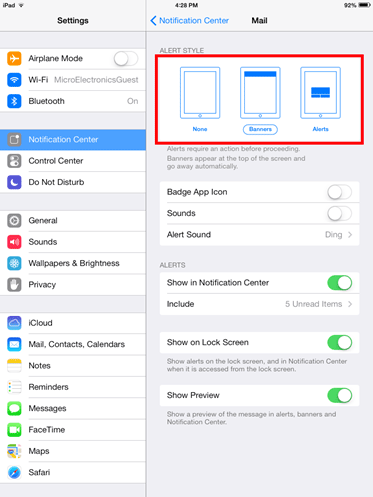 iOS Noticiations Styles